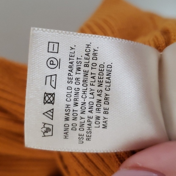 Moth Anthropologie mustard yellow button down ribbed sweater midi maxi dress Med - Picture 9 of 12